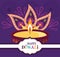 Happy diwali festival, diya lamp light mandala flower floral decoration