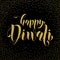 Happy Diwali gold glittering greeting card