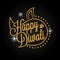 Happy Diwali golden lettering