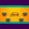 Happy diwali hanging decorative diya background design