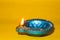 Happy diwali or happy deepavali greeting card made using a photograph of diya or oil lamp
