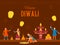 Happy Diwali Hindu Holiday background for light festival of India