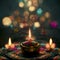 happy diwali indian festival, background with candles