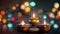 happy diwali indian festival, background with candles