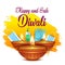 Happy Diwali Indian festival simple greeting card. vector illustration. covid 19, corona virus concept