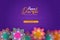 Happy diwali indian flowers web page template