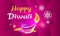 Happy Diwali Poster with Purple Pattern Backdrop