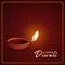 Happy diwali realistic diya lamp traditional greeting design