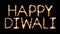 Happy Diwali Text Sparkler Glitter Sparks Firework Loop Animation