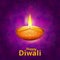 Happy Diwali - traditional Indian festival background with lamp
