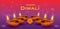 Happy Diwali traditional light festival of India holiday greeting background