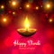 Happy diwali vector illustration. Festive diwali card. Design template with lamp, golden lights, bokeh background. Red gold