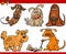 Happy dogs cartoon illustration set