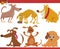 Happy dogs cartoon illustration set