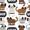 Happy dogs, seamless pattern