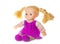 Happy doll with plaits in pink dress