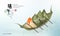 Happy Dragon Boat Festival background template traditional food rice dumpling and bamboo leaf. Chinese translation : Duanwu and