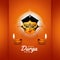 Happy durga pooja festival card with diya design