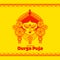 Happy durga pooja festival card in yellow background
