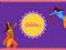 Happy Dussehra Celebration Poster Design With Battle Between Lord Rama And Demon Ravana On Yellow And Purple