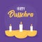 Happy dussehra festival of india, decorative candles in lamps