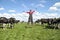 Happy dutch farmer with his cows