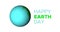 Happy Earth Day Greeting Animated Text with 3D Rotating Planet