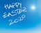 Happy Easter 2020 written in the blue sky