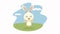 happy easter animation with duck wearing ears rabbit