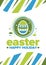 Happy Easter in April. Christian spring holiday. Eggs with patterns. Fun game for children searching for easter eggs. Vector