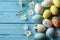 Happy easter Banana Eggs Spring Splendor Basket. White Rose Petal Bunny white space. Christmas Card background wallpaper