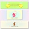 Happy Easter banner template collection. Set of horizontal spring banners with Cute chicken and bunny