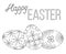 Happy easter black and white poster three egg set.