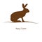 Happy Easter - brown silhouette