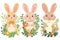 Happy easter bunny burrow Eggs Roll Basket. White impression Bunny easter bonnet. Easter motif background wallpaper