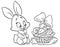 Happy Easter bunny coloring pages cartoon illustration