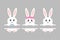 Happy easter bunny - vector illustration. Cute bunny split monogram. White rabbit isolated. Cartoon