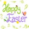 Happy Easter calligraphy text with spring design