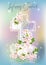 Happy Easter card with Crystal Cross, eggs and spring flowers