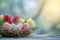 Happy easter card Eggs Sunrise Serenity Basket. White Shopping Bunny Orange Burst. Celadon background wallpaper