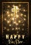 Happy Easter  card with golden catholic christian cross