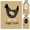 Happy easter card with hen and eggs, invitation, b