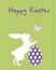 Happy easter card. Illustration with cute bunny, butterfly and egg