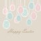 Happy Easter card Illustration with ornamented classic Easter eggs