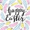 Happy Easter card template. Hand lettering