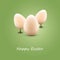 Happy Easter Card with Three Funny Walking Easter Eggs