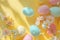 Happy easter celadon Eggs Pastel sky blue Basket. White photorealistic Bunny eggstravaganza. turquoise spring background wallpaper