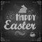 Happy Easter on chalkboard