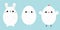 Happy Easter chicken bird, bunny head face, egg set line. White rabbit baby chick. Cute cartoon kawaii funny character. Friends