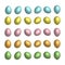 Happy Easter. Collection of easter eggs in different positions for create animation. Frame by frame. Vector illustration